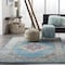 Homeroots 5 x 7 ft. Light Blue Distressed Medallion Area Rug 385334 - alternate 3